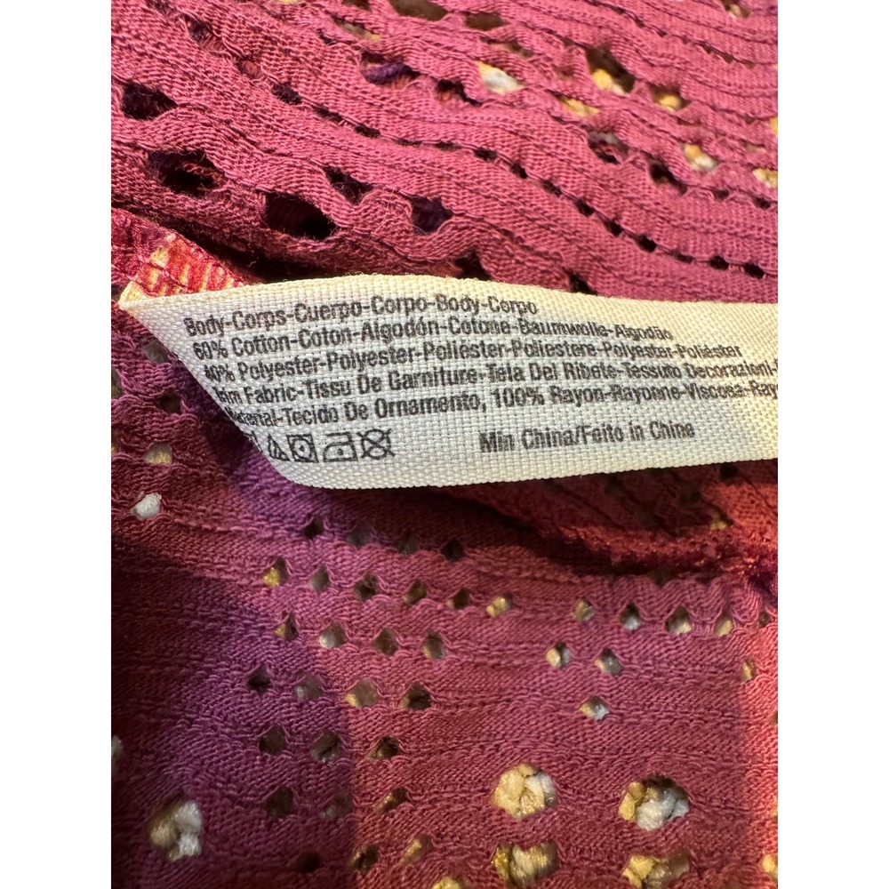 Free People Beach Plum Purple Eyelet Lace Off The Shoulder Crop Top Womens Med - Picture 4 of 10